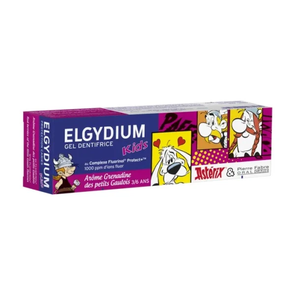 ELGYDIUM - JUNIOR Asterix Οδοντόκρεμα Gel με γεύση από Κόκκινα Μούρα (2-6 ετών) - 50ml